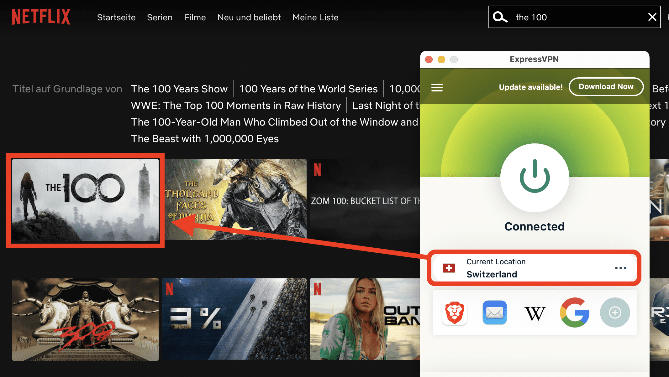 The 100 netflix expressvpn schweiz